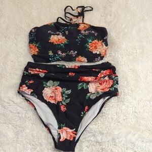 Cupshe -Floral High-Waisted Bikini Set